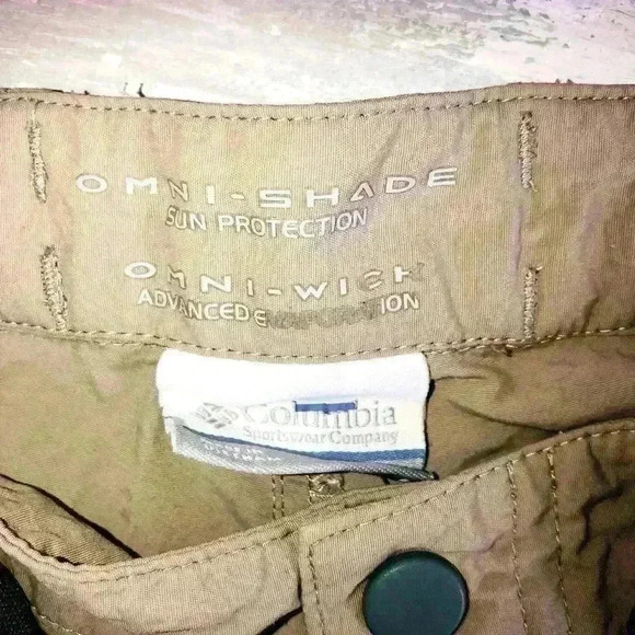 Columbia Omni-Shade Performance Outdoor Adventure Shorts Khaki Size S/P - Picture 3 of 7